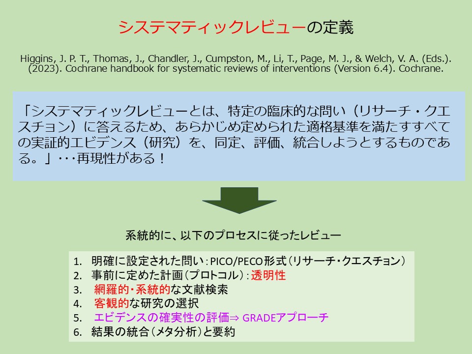 システマティックレビューの定義